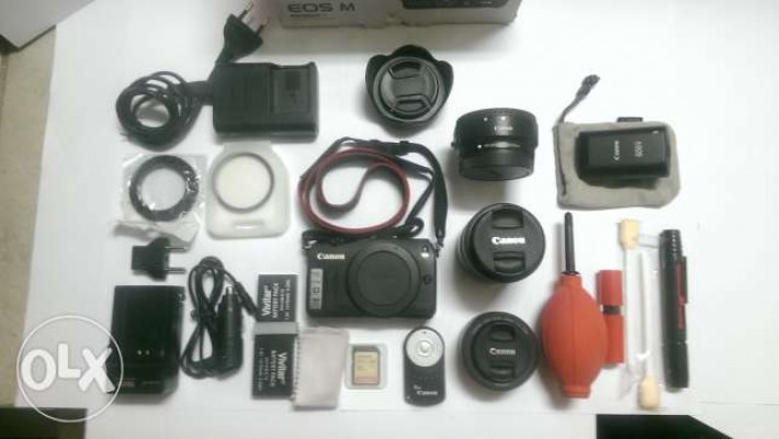Canon EOS M mirrorless DSLR with lenses & accessories