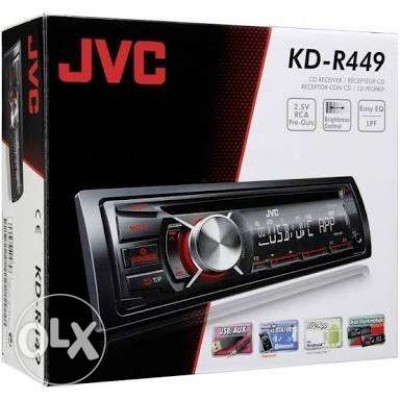 The layout nickel R JVC KD R449 mp3 usb receiver with dual illumination.
