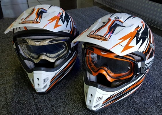 2 x Off Road Full Face Bike Helmets