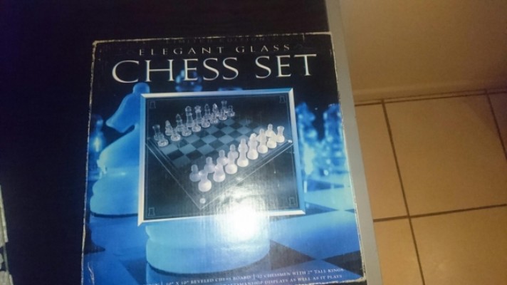 Elegant glass chess set