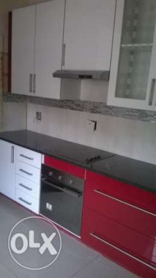 Kitchen cupboards and granite tops